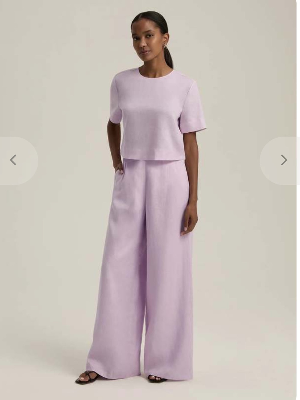 Favorite Daughter Linen Blouse & wide pant size Small Wisteria Musk